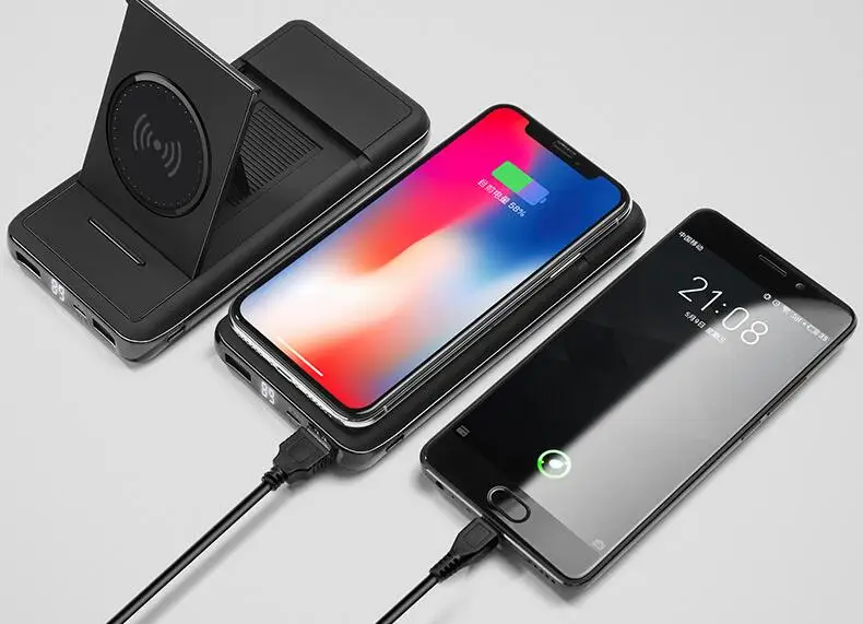 Wireless mobile power Digital display Power bank portable power source with holder