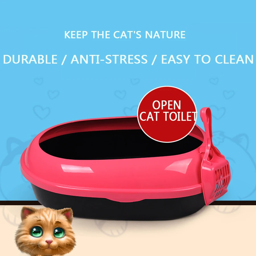 

Resisitant Bite Safe Soft Large Cat Toilets Cute Plastic Durable High Quality Cat Litter Doux Cats Products Pet Tools 90Z2073