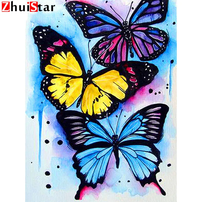 Full Square Diamond embroidery"color butterfly"5D DIY diamond painting cross stitch mosaic diamond picture diamond gift XY1