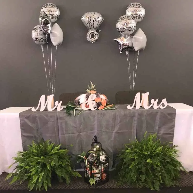 Mr Mrs Cake Topper Chair Sign balloon table Centrepiece Wedding Engagement Bridal Shower Bachelorette Hen Party Decoration gift