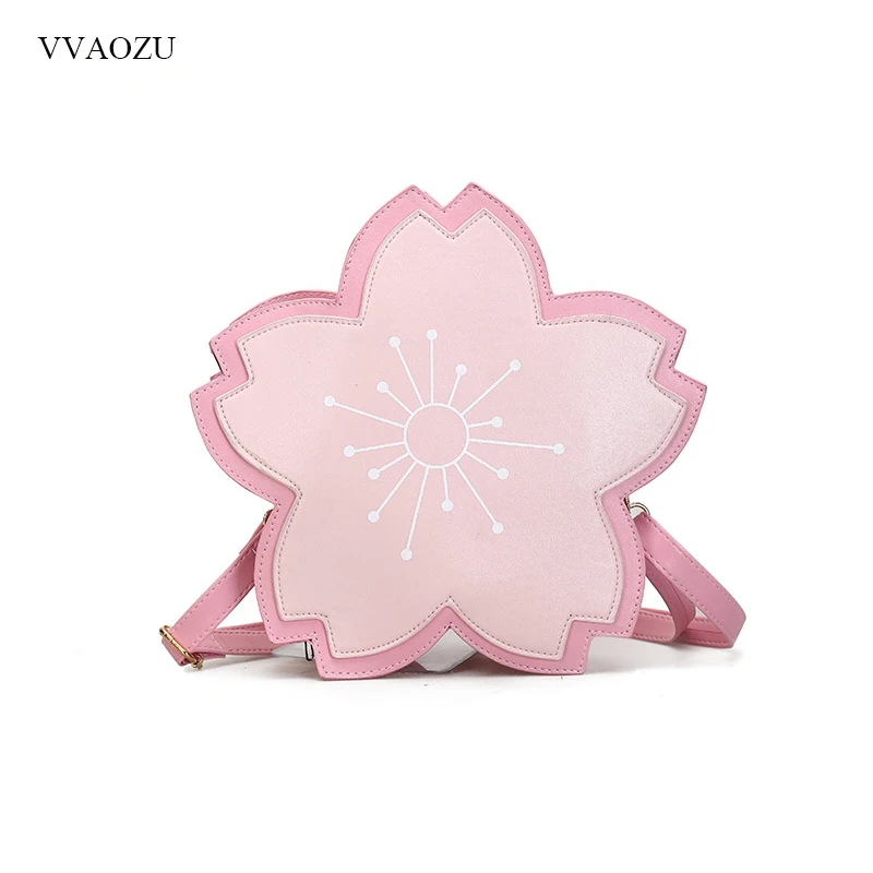 

Women 3D Sakura Style Cute PU Shoulder Bag Female Flower Handbag Girls Pink Lolita Messenger Crossbody Bags Satchel