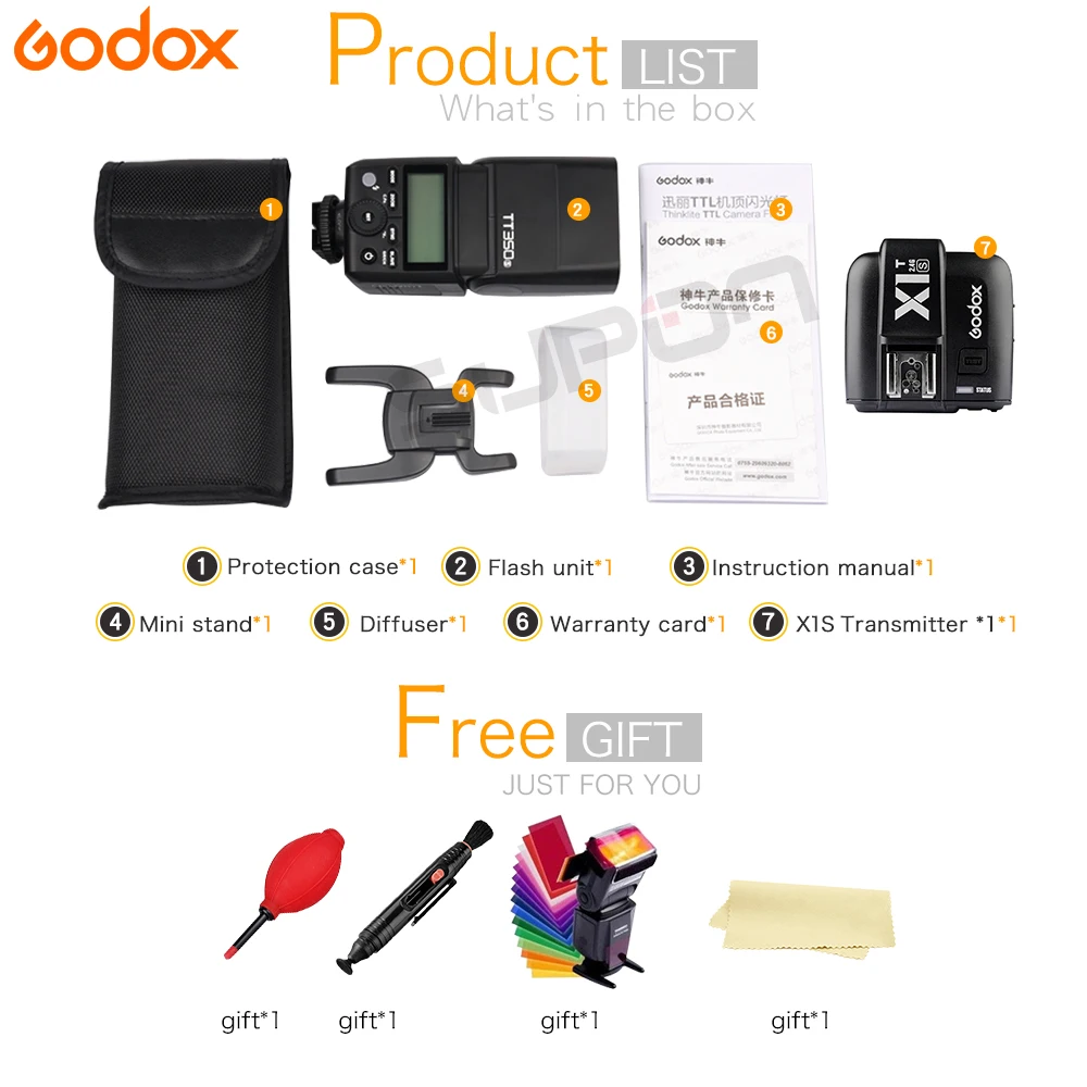  Godox Flash TT350 TT350S GN36 2.4G TTL Camera Flash Speedlite for Sony Cameras free shipping+X1T-S 