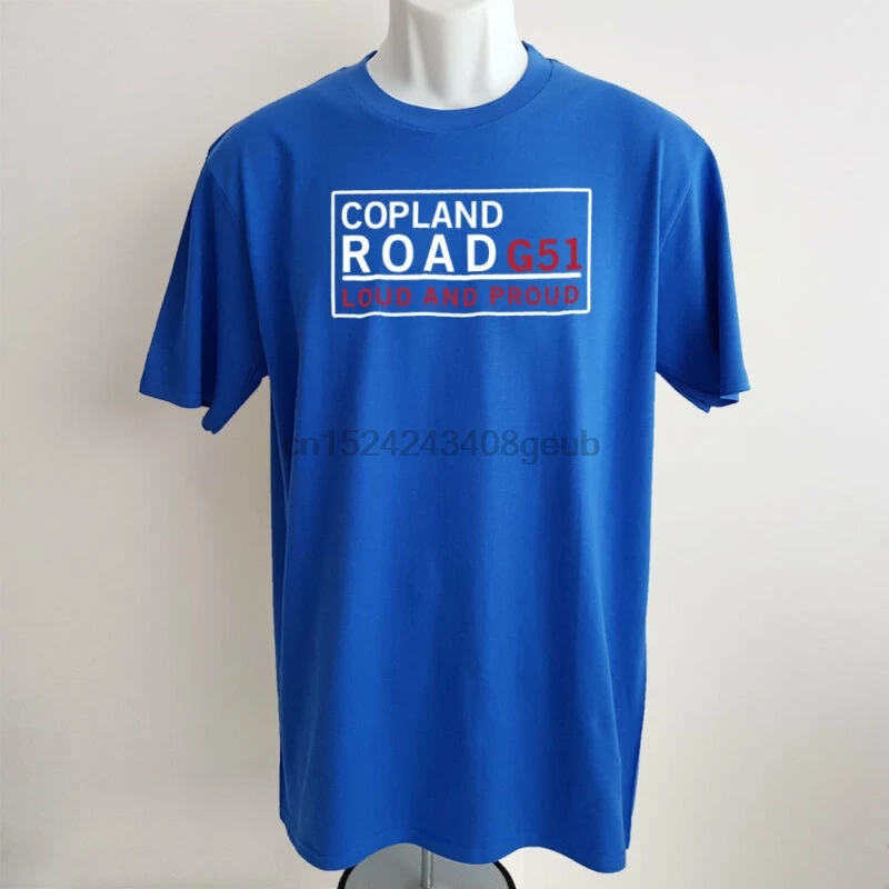 

Glasgow Rangers T-shirt Copland Road G51 Ibrox Mens Football Slogan Tshirt Gift