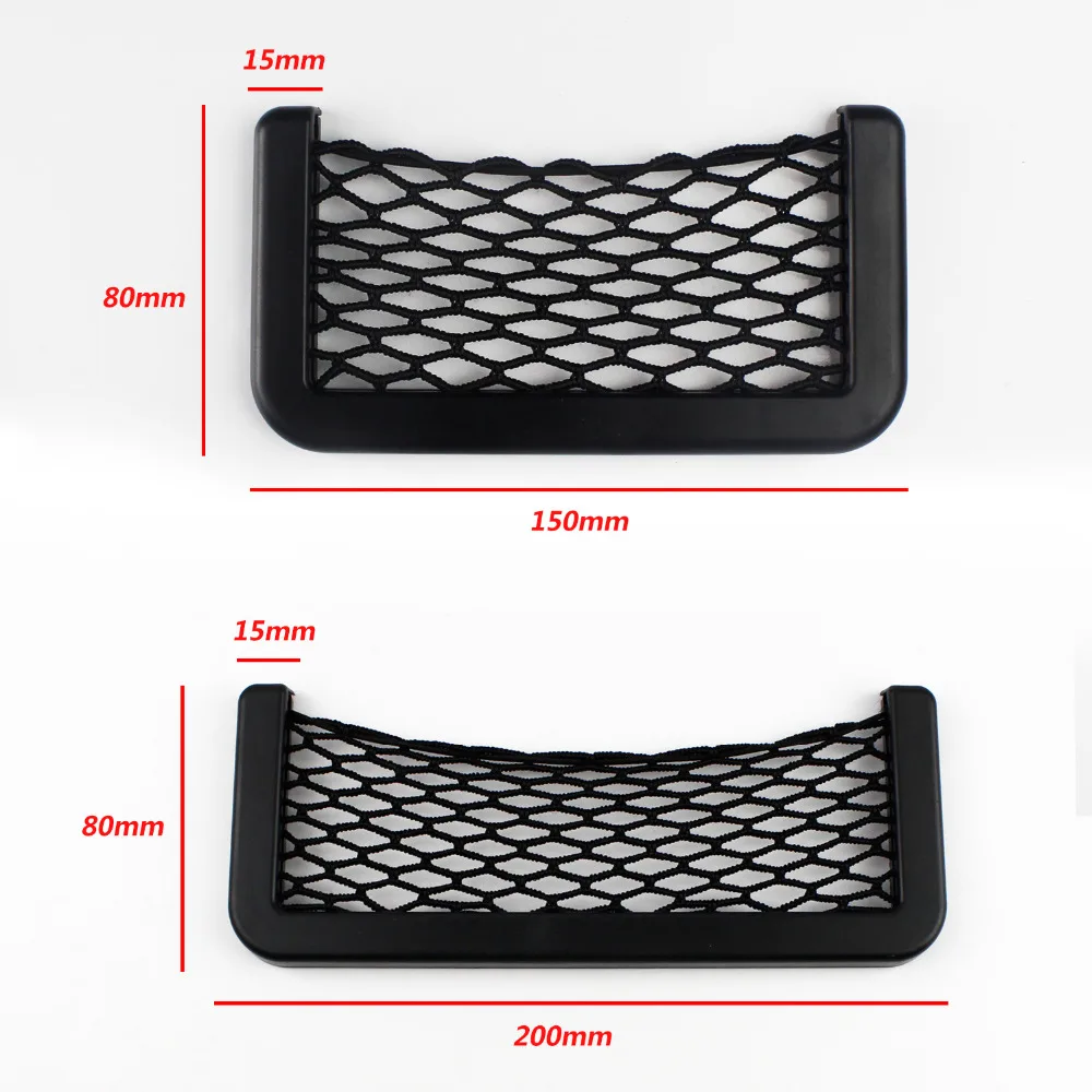 

Car Organizer Pockets Elastic Black Storage Automotive Bag Box Adhesive Visor Back For Tools Mobile Phone Holder Storage Side