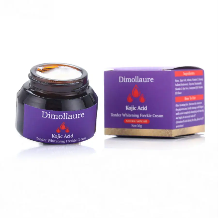 spesifikasi Dimollaure Asam Kojic Pemutih Kulit Retinol Cream Pigmen Melanin Vitamin A Penghapusan Noda Bintik bintik Melasma Tempat Gelap Cream