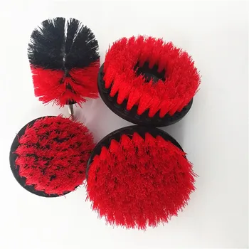 

4 pcs hand tool set Red power Electric Drill Brush Power Scrub Cleaning Kit Clean for Bathroom Surfaces dropshipping