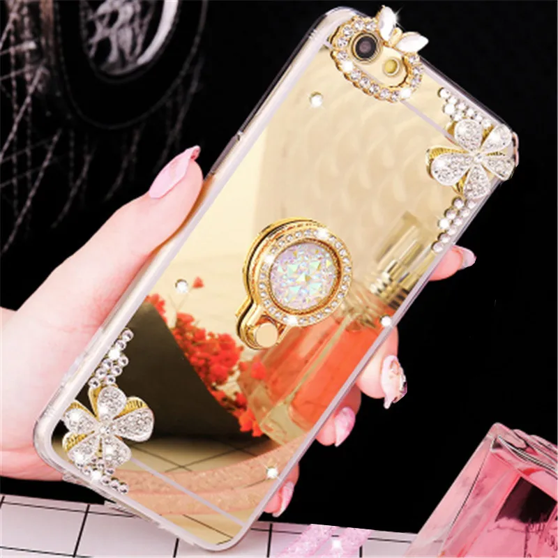 

Luxury Ring Holder Mirror Crystal Phone Case For xiaomi redmi note 7 Note 6 Pro Note 5 5A Note 4X 4 3 2 6A 5A 4A Cover