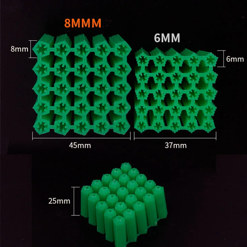 LUCHANG 500 шт Пластиковые расширительные трубы зеленый M6 M8 дюбель резиновая якорная заглушка саморез Расширительная трубка