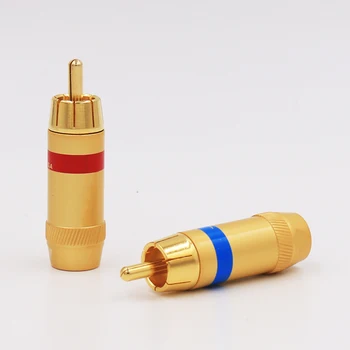 

VR009G Male RCA Plug Wire Solder Audio Video Gold Plated Connector 8MM diameter rca adapter