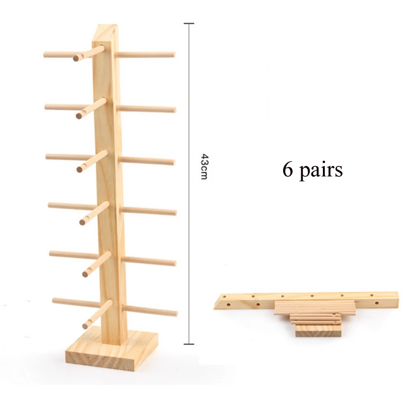 Новинка, 9 размеров, многослойные солнцезащитные очки, очки из натурального дерева, демонстрационные подставки, полка для очков, демонстрационный стенд, держатель, стойка - Цвет: 6 pairs