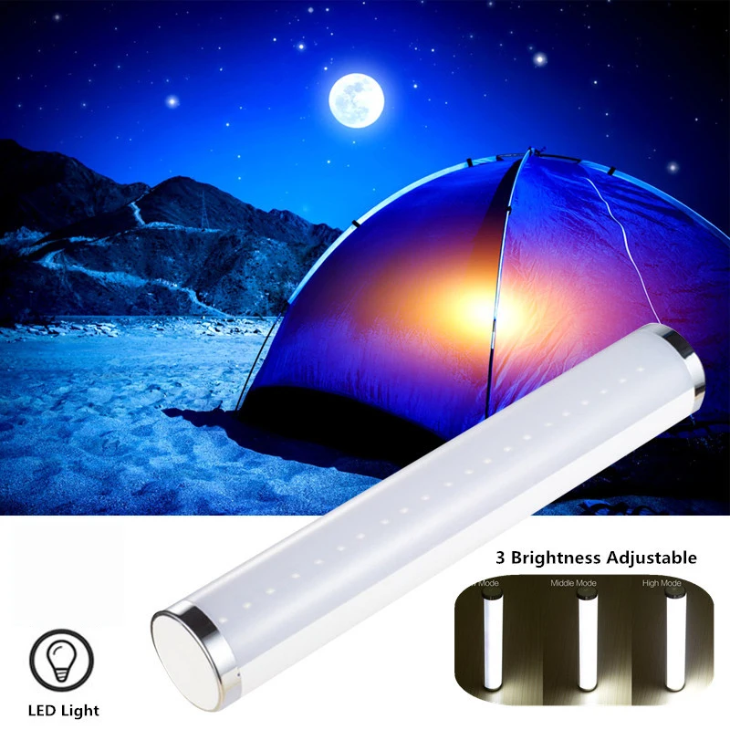 Solar Powered LED Tube Bulb Lamp for Emergency Indoor and Outdoor Camping First Aid LED Light Brightness Adjust USB Rechargeable_7