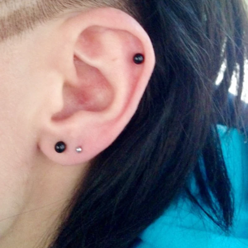 Sale 1Pair 3-10mm Simple Silver Black Ball earrings for women men Bead Unique mini Stud Earring