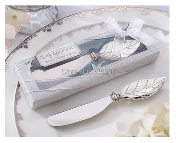 

wedding gift and giveaways--New Butter knife arrival Chrome Leaf Spreader 100PCS/LOT wedding favor