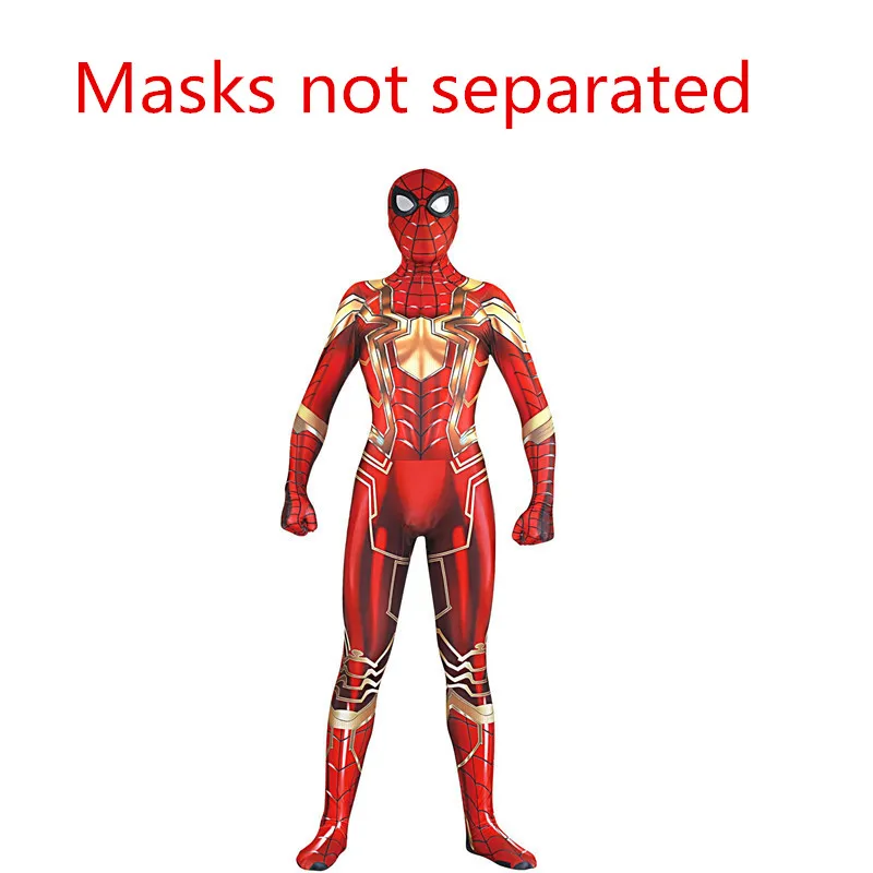 Железный костюм паука Дэдпул Капитан Америка Веном костюм Бэтмена, косплей костюмы супергероя для Хэллоуина дети взрослый человек боди - Цвет: Masks not separated