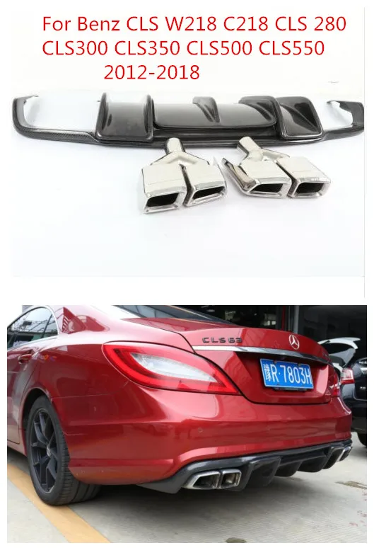 

Carbon Fiber Rear car Bumper Lip, Auto Car Diffuser Fit For Benz CLS W218 C218 CLS 280 CLS300 CLS350 CLS500 CLS550 2012-2018