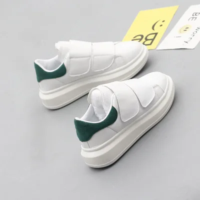Дикий в Корейском стиле; обувь с рифленой подошвой и утолщение в нижней части, чтобы помочь в школьном стиле; дышащие белые туфли wom - Цвет: Зеленый
