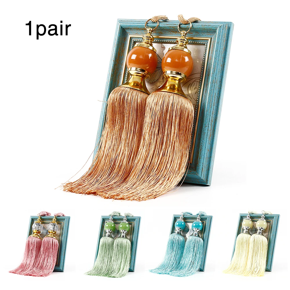 

1 Pair Curtain Tieback Elegant Tassel Beads Tie Rope Simple Bedroom Hanging Holdbacks Bandage DIY All Match #