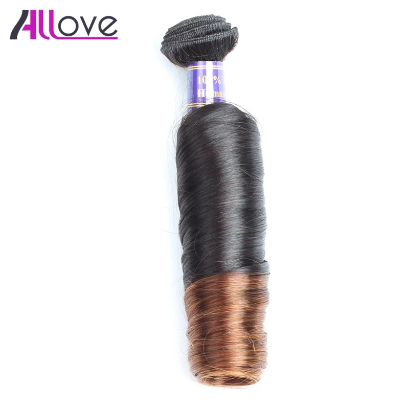 Allove 2 тон Ombre индийские Связки Волосы весна вьющиеся переплетения Пряди