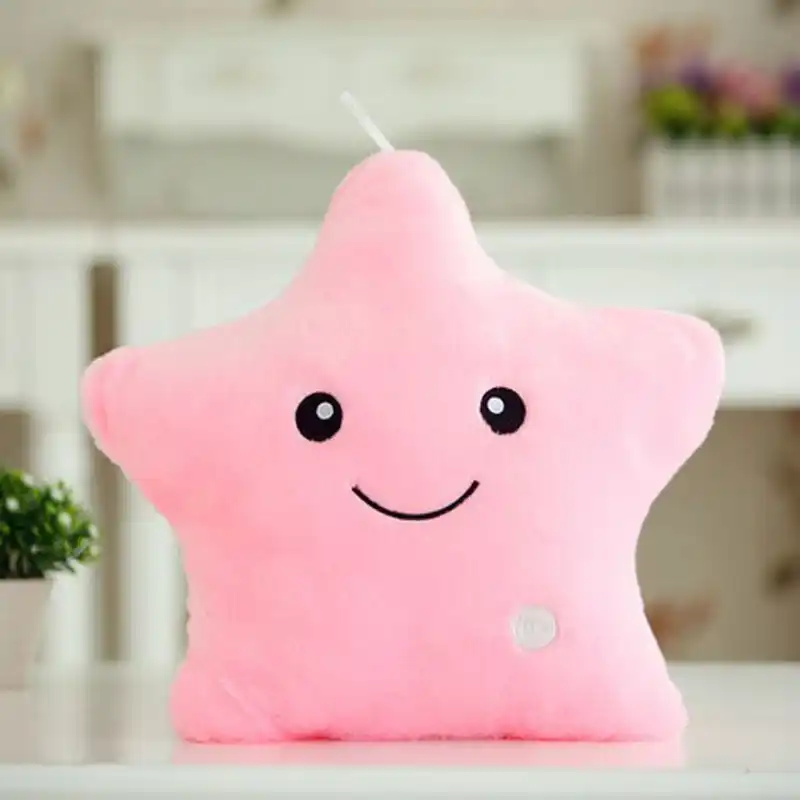 Luminous Pillow Star Cushion Colorful Glowing Led Light Gift For Girl Toys O9Q5