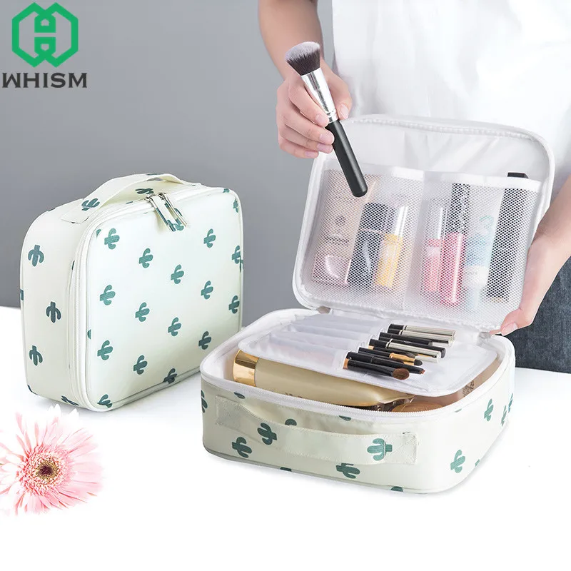 WHISM Oxford Fabric Cosmetic Bag Waterproof Makeup Bag Girls Cosmetic