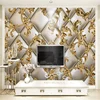 Custom Mural Wallpaper 3D Soft Package Golden Pattern European Style Living Room TV Background Wall Papers Home Decor Flower ► Photo 3/6