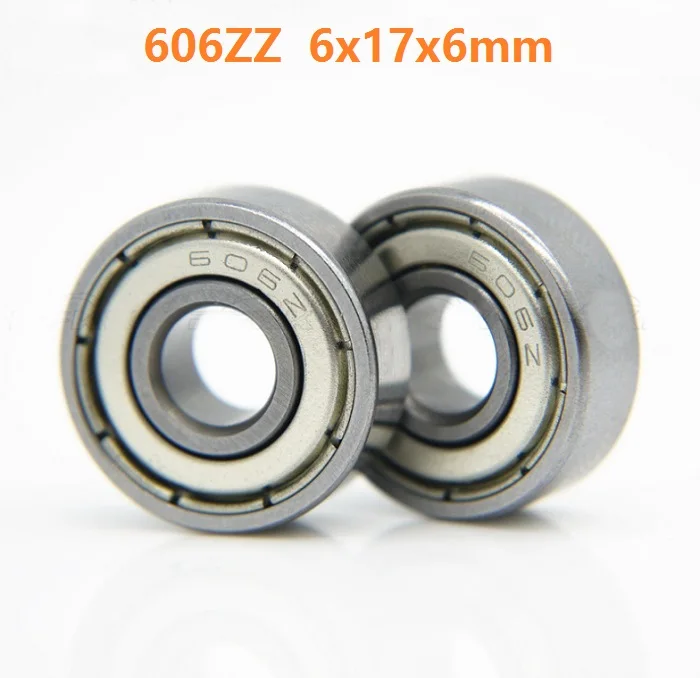 

100pcs/lot 606ZZ 606Z 606 Z ZZ bearing 6*17*6mm shielded Deep Groove Ball bearing Miniature for 3D printer parts 6x17x6 mm