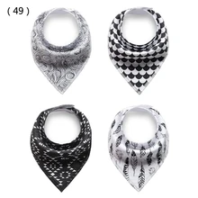 Черный и белого цвета перо+ геометрические узоры/бандана нагрудники принцесса девушка/4 шт./компл