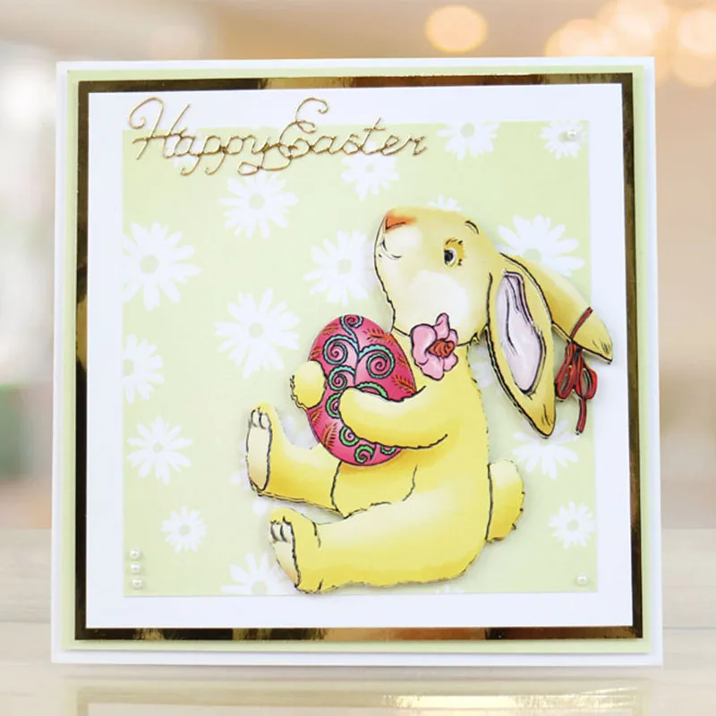

Rabbit Embrace Egg Metal Cutting Dies Stencils For DIY Scrapbooking Easter Decorative Embossing Paper Cards Craft Die Cut 2019