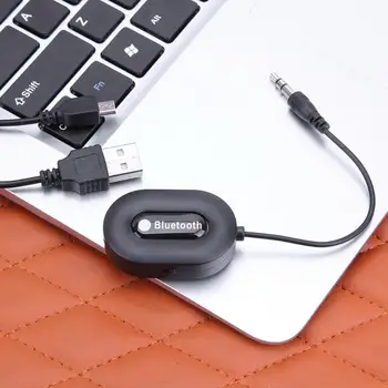 

Car Bluetooth Receiver Music Wireless Receiver A2DP V1.2 Hands Free 3.5mm Audio Interface With Data Cable for iPhone Android