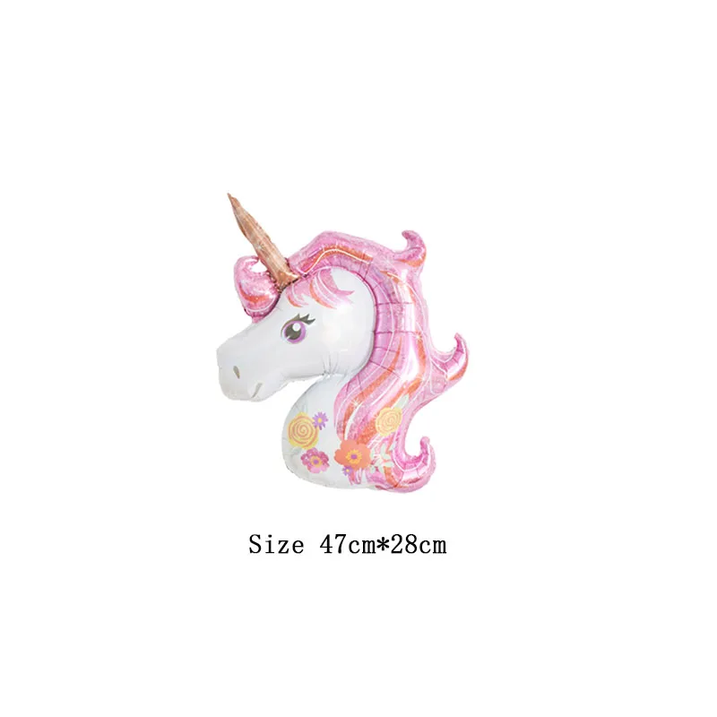 3D Large Unicorn Balloons Walking Animal Globos Unicorn party decorations Baby Shower Girls Birthday party decorations kids ball - Color: mini pink