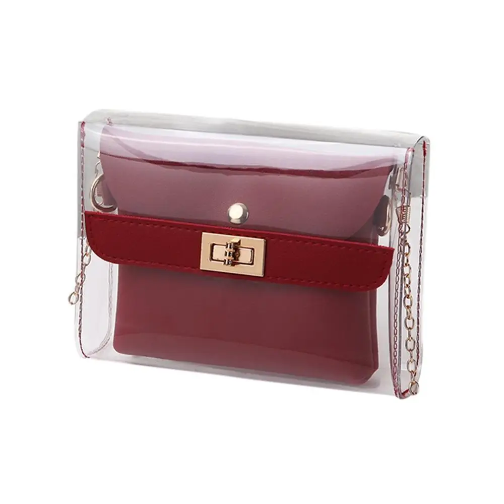 

Fashion Lady transparent Shoulder bag Jelly crossbody bags for women 2019 Letter Purse leather Messenger women bag bolsos mujer@