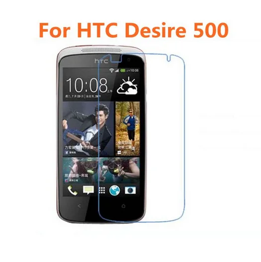 0,3 мм 9H закаленное стекло для htc desire 500 Защитная пленка для экрана Переднее стекло с бесплатными чистыми комплектами