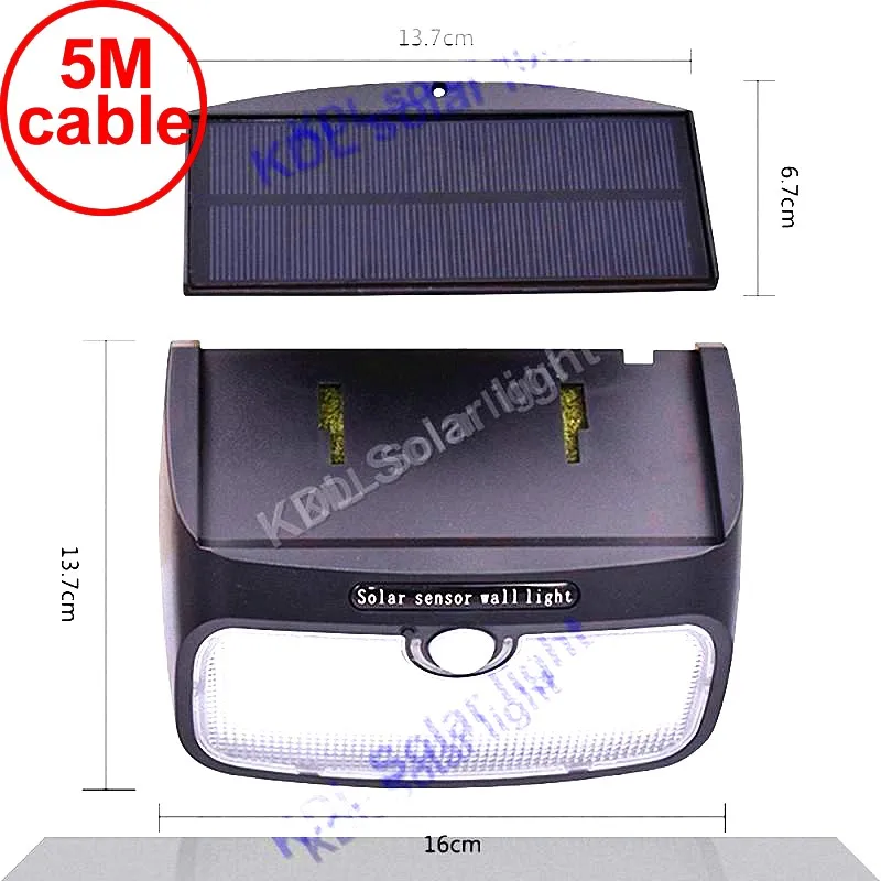 48 Светодиодный 900lm солнечный крытый свет PIR движения радар умная Светодиодная лампа крытый умный переключатель o до 5 м кабель уличная стена открытый свет для