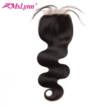 

Body Wave Lace Closure 4x4 Human Hair Closure With Baby Hair Closure Brazilian Hair 8"-22" Remy Natural Color Mslynn Hair