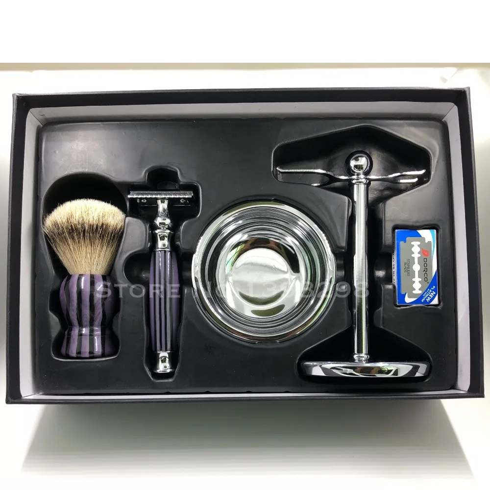 

CSB Silvertip Badger Hair Shaving Brush Gift Set Knot 20mm with 10 Blades