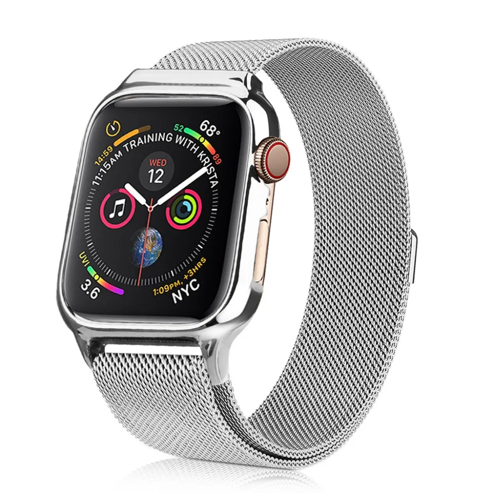 Металлический чехол с магнитной Миланской петлей для часов Apple Watch Series 4, 40 мм, 44 мм, ремешок для браслета iWatch 4