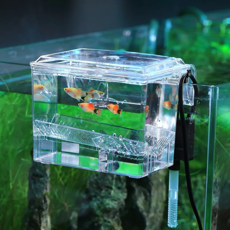 Настенная стойка подвесной аквариум коробка для разведения hatcher с водяным насосом 16*13*12 см