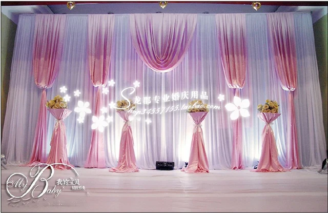 10ft High X 20ft Wedding Backdrop Drape Curtain Pink And 10ft High X 20ft Wedding Backdrop Drape Curtain Pink And White