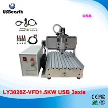 USB CNC Machine ly 3020Z-VFD 1500w water cooling CNC Engraving Machine for metal , wood