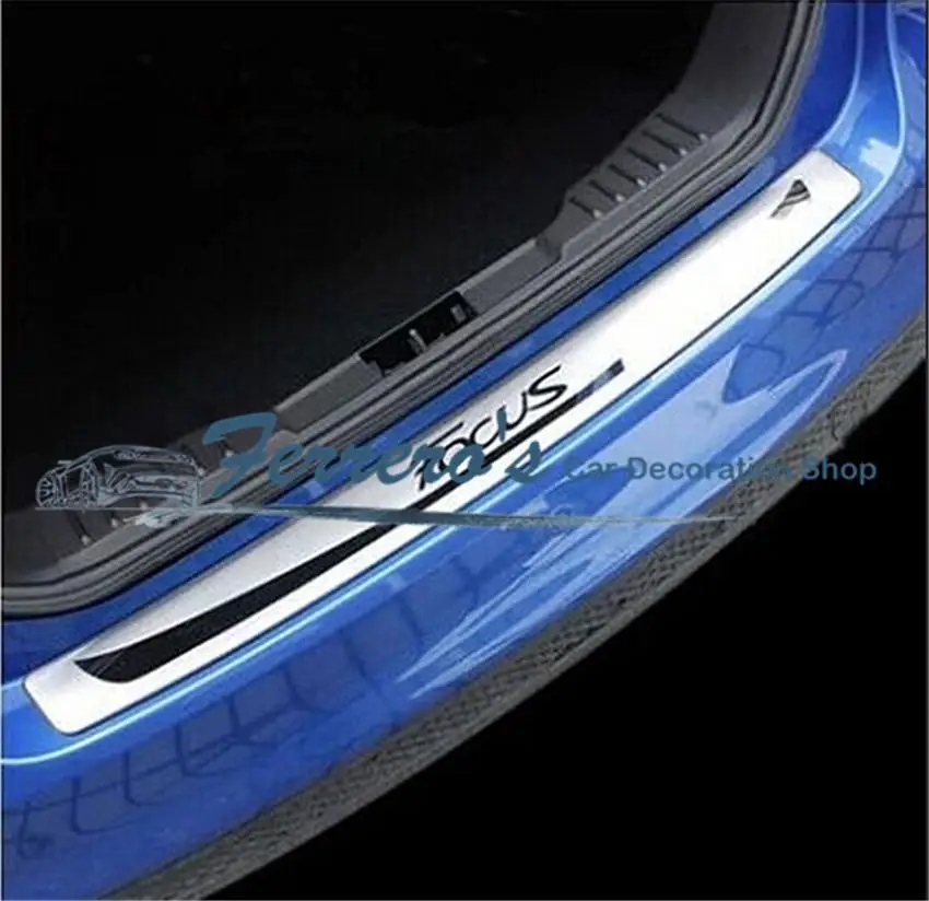 

Free shipping car styling for 2012-2015 Ford Focus 3 MK3 Stainless Steel back rear trunk Sill Scuff Plate Protection pedal