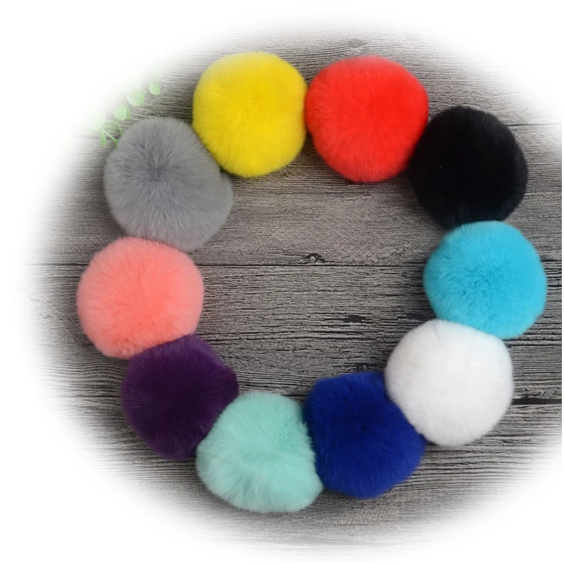 rabbit fur pompom ball