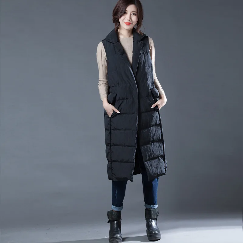 2018 Ceciliayu Winter New Style Women's Warm Vest Fashion Down Women's Vest Slim Standard Sleeveless White Duck Down Coats