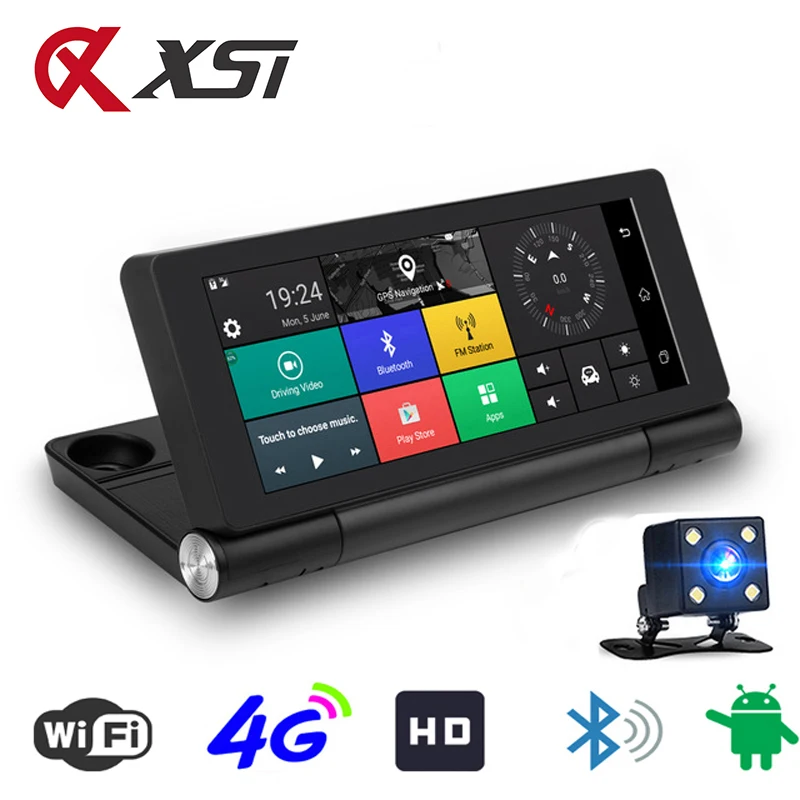 Видеорегистратор XST 7 дюймов 4G Wi Fi ADAS Android 5 1 Full HD 1080P GPS|Видеорегистраторы| |