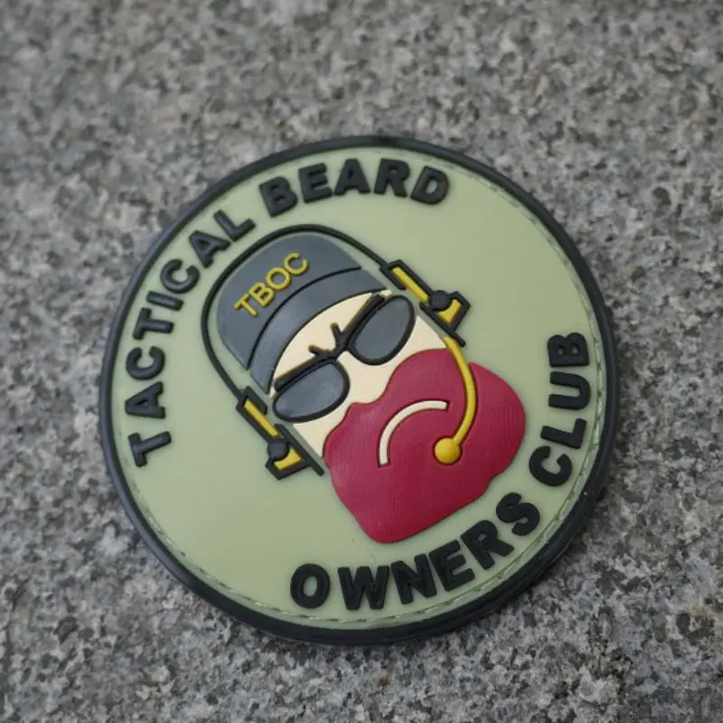 "Шеврон Tactical Beard" "Клуб владельцев" высококачественный безвредный ПВХ для окружающей среды резиновая нашивка для поддержания боевого духа