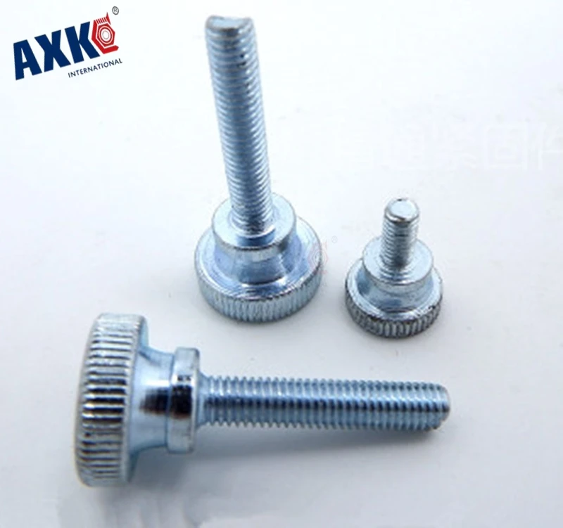 Axk 10pcs M4 Knurling Flat High Head Knurled Thumb Screw Hand Tighten