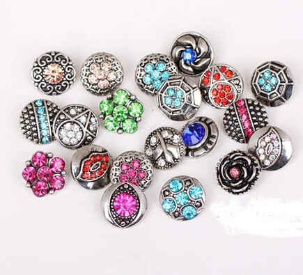 

new fation 12mm small 100pcs/lot mix styles colors button snap jewelry interchangeable ginger snap button charm