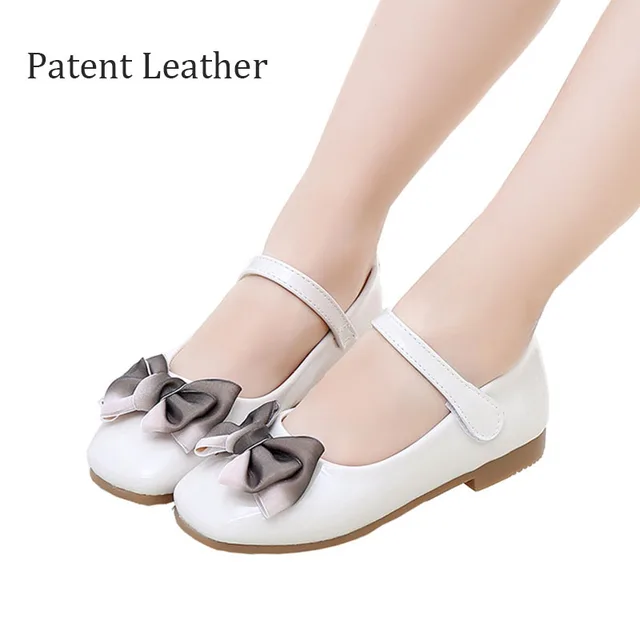 Little Girl Flower Children Bowknot Patent Leather Shoes For Girls