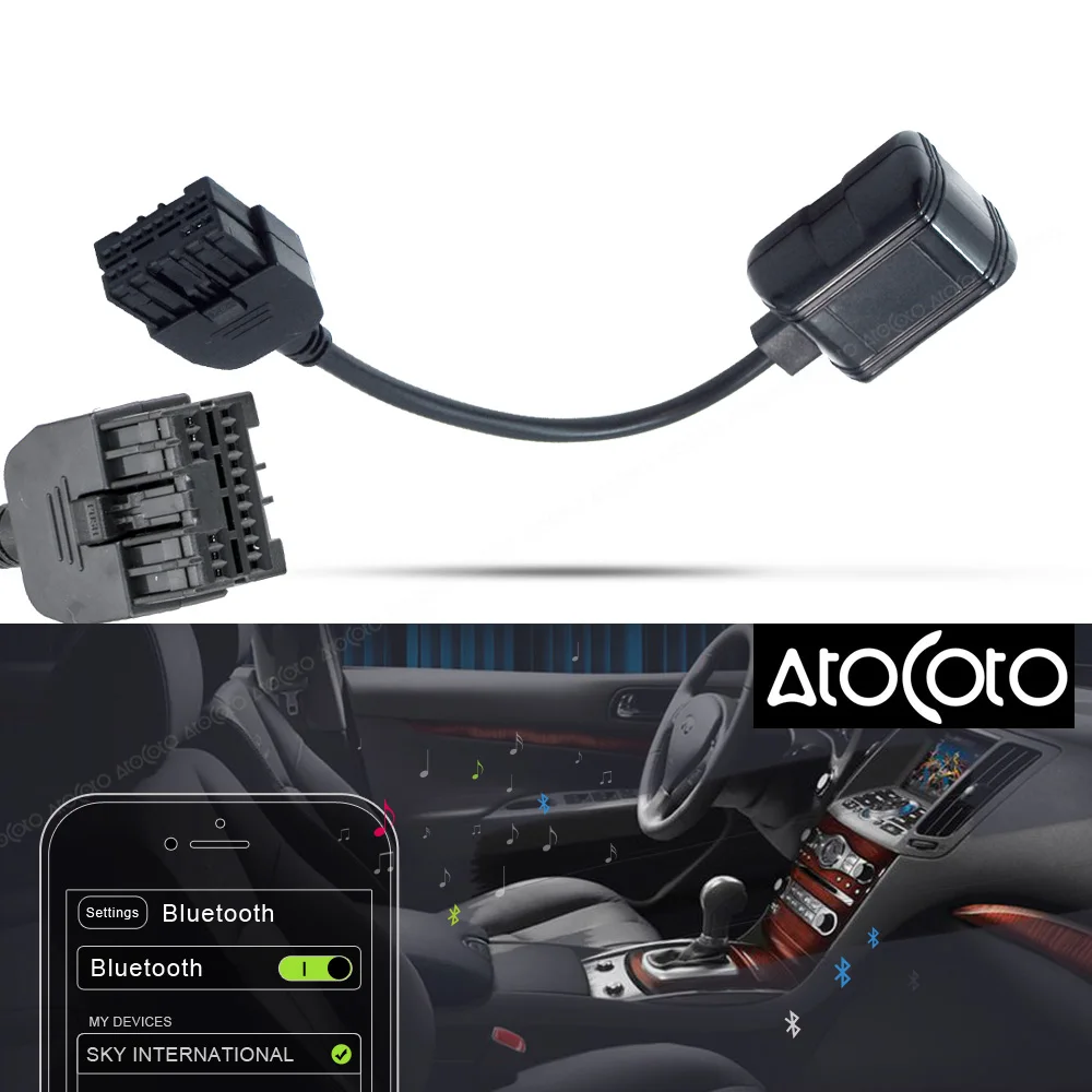 

AtoCoto Car Bluetooth Module for Infiniti iPod Interface Wireless Audio Input Radio Stereo Adapter for Nissan 284H2-ZT50A