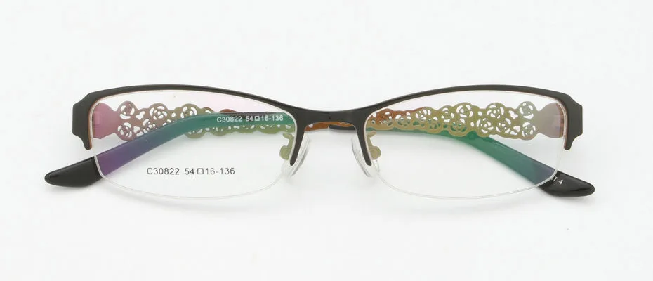 Горячая Распродажа, качественные металлические женские оптические очки, очки RX, полуоправа, очки по рецепту, оправа#30822