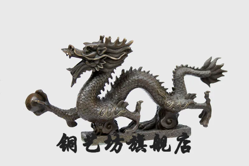 

Bronze statue copper dragon Large golden dragon crafts decoration